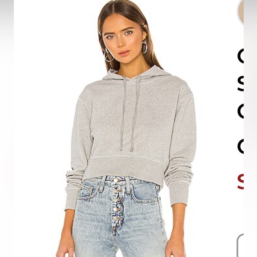 GRLFRND Queen of hearts Melange Gray Women's Cropped Hoodie Small